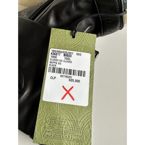 Gucci GG Women's Nappa Leather Gloves Black Size 10 Made in Italy 434211 NWT - Picture 14 of 15